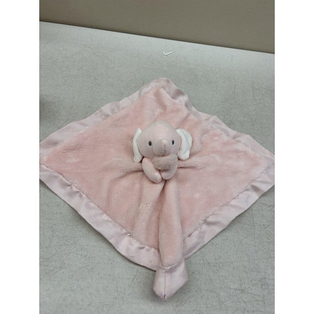 Carters Pink Elephant Baby Lovey Security Blanket Plush Dots Satin Trim